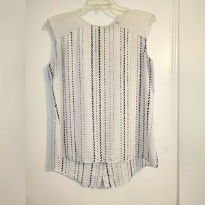 Apt. 9 M Button Back Tank Top Blouse Sheer Sleeve